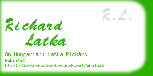 richard latka business card